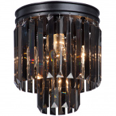 Okrągła lampa sufitowa z czarnymi kryształami Vitaluce VE5155-1/3+1PL