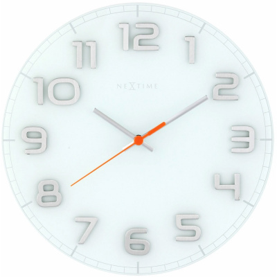 Okrągły zegar ścienny Classy Nextime 30 cm, biały 8817 WI