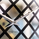 Okrągły zegar ścienny z wahadłem Pendula Nextime srebrny 8185 ZI