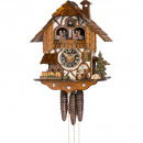 Oryginalny zegar z tancerzami, kołem młyńskim i kukułką Hones 28 cm HS-678T