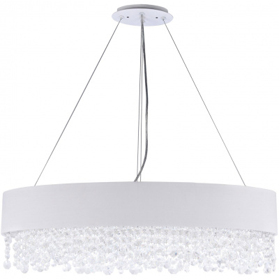 Owalna lampa wisząca z kryształowymi zawieszkami Manfred Maytoni Modern MOD600PL-09W