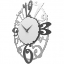 Owalny zegar ścienny Michelle CalleaDesign aluminium / caffelatte / biały 10-129-14