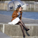 Parasol transparentny, dzwonkowy, Kot Smati Paris UBUL2499