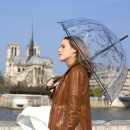 Parasol transparentny, dzwonkowy, symbole Paryża Smati Paris UBUL1882