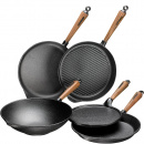 Patelnia żeliwna do smażenia Skeppshult rączka orzech włoski 24cm 0240V