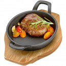 Patelnia żeliwna mini do serwowania z drewnianą podstawką Kuchenprofi KU-0305251016
