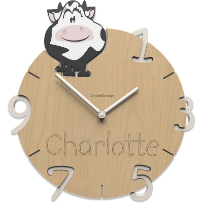 Personalizowany zegar ścienny dla dzieci Krowa CalleaDesign 57-10-6