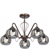 Pięcioramienna lampa sufitowa, przydymiane klosze Vitaluce VE3951-7/5PL