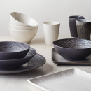 Płaski talerz porcelanowy 26 cm Arborescence Revol grafitowy RV-648344-6