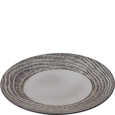 Płaski talerz porcelanowy 26 cm Arborescence Revol szary RV-648345-6