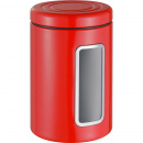 Pojemnik kuchenny czerwony, metalowy z okienkiem Classic Wesco 321206-02