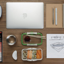 Pojemnik na lunch Bento Box Black Blum biało-pomarańczowy BT003