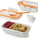 Pojemnik na lunch Bento Box Black Blum biało-pomarańczowy BT003