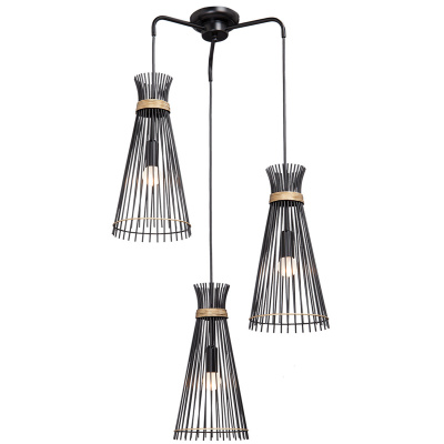 Potrójna, czarna lampa wisząca Vitaluce VE4081-1/3S