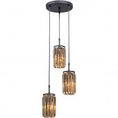 Potrójna lampa wisząca, bursztynowe kryształy Vitaluce VE4266-1/3S