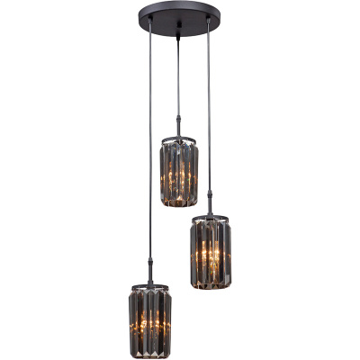 Potrójna lampa wisząca, czarne kryształy Vitaluce VE4267-1/3S