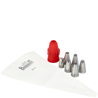 Rękaw cukierniczy + 6 tylek do dekoracji tortów Birkmann 410 879