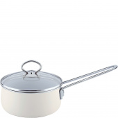 Rondel z pokrywką, kość słoniowa, emalia porcelanowa Riess Avorio 1 Litr R-0730-011