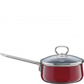 Rondelek z pokrywą, 1 litr, 16 cm, Riess Rosso emalia ceramiczna R-0730-008