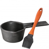 Rondelek żeliwny do marynaty, silikonowy pędzelek BBQ Kuchenprofi KU-1066701000