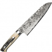 Santoku nóż ręcznie kuty 18 cm Takeshi Saji WBB stal R-2 H-R2D-SA-180WBB