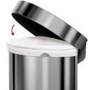 Stalowy kosz na śmieci półokrągły 45 Litrów simplehuman CW2030