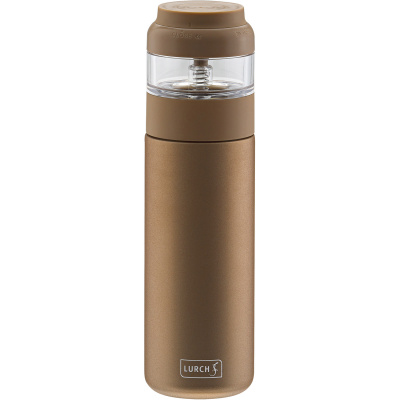 Stalowy kubek termiczny z zaparzaczem do herbaty 0,4 Litra Lurch brązowy LU-00240917