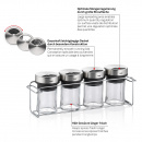 Stojak na przyprawy - 4 szklane pojemniki Miko Kela KE-11613