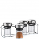 Stojak na przyprawy - 4 szklane pojemniki Miko Kela KE-11613