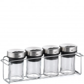 Stojak na przyprawy - 4 szklane pojemniki Miko Kela KE-11613