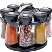 Stojak na przyprawy obrotowy - 8 szklanych pojemników KU-2620001008