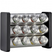 Stojak na przyprawy, stalowo-drewniany, 12 szklanych pojemników Kuchenprofi KU-2617502812