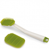 Szczotka do mycia naczyń z dodatkową myjką CleanTech Joseph Joseph biało-zielona 85160