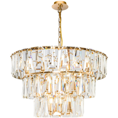 Szklana lampa wisząca złota podstawa 77 cm Puntes Maytoni MOD043PL-18G