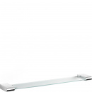 Szklana półka łazienkowa, stalowe, polerowane mocowanie - Atore Zack 65 cm 40456