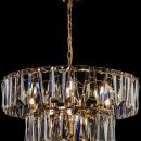 Szklana, złota lampa wisząca 68 cm Puntes Maytoni MOD043PL-12G