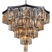 Szykowny żyrandol z bursztynowych kryształów Vitaluce VE5222-1/16+20+1