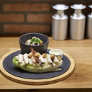 Talerz do steków 30 cm, porcelanowa imitacja czarnego łupka Basalt Revol RV-647911-2