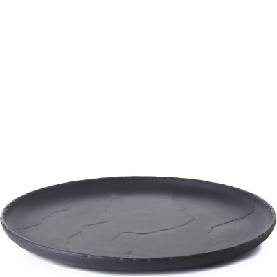 Talerz płaski 21 cm, porcelanowa imitacja czarnego łupka Basalt Revol RV-654180-4