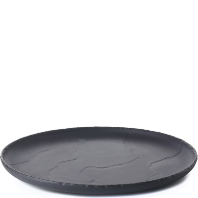 Talerz płaski 26 cm, porcelanowa imitacja czarnego łupka Basalt Revol RV-654177-4