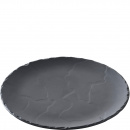 Talerz płaski 28 cm, porcelanowa imitacja czarnego łupka Basalt Revol RV-641316-4