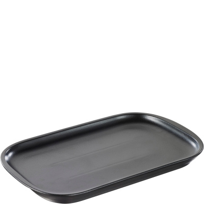 Talerz prostokątny do steków 32x21 cm, czarna porcelana, Revol Club RV-646118-4