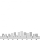 Wieszak na klucze panorama miasta Skyline CalleaDesign biały 52-18-1-1