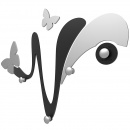 Wieszak ścienny dekoracyjny Butterfly CalleaDesign biały 50-13-1-1