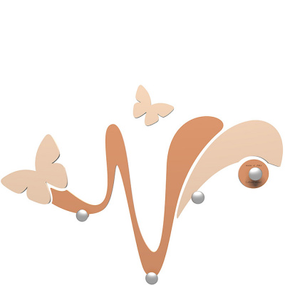Wieszak ścienny dekoracyjny Butterfly CalleaDesign jasnobrązowy 50-13-1-23