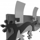 Wieszak ścienny dekoracyjny Gecko CalleaDesign antyczny-różowy 54-13-2-32