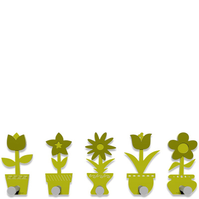 Wieszak ścienny Little Flowers CalleaDesign cedrowo-zielony 13-003-51