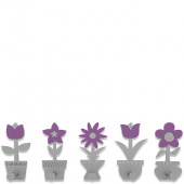Wieszak ścienny Little Flowers CalleaDesign fioletowy 13-003-73
