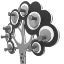 Wieszak ścienny Tree CalleaDesign oliwkowo-zielony 13-004-54