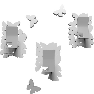 Wieszaki ścienne dekoracyjne Butterflies CalleaDesign białe 50-13-4-1